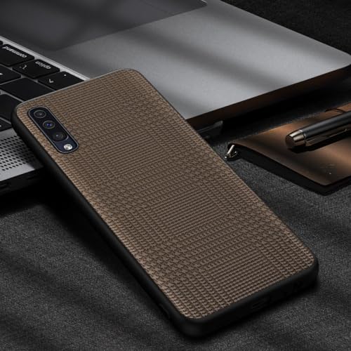 Étui en cuir durable pour Samsung Galaxy A50 et A40 - Coque antichoc couleur café