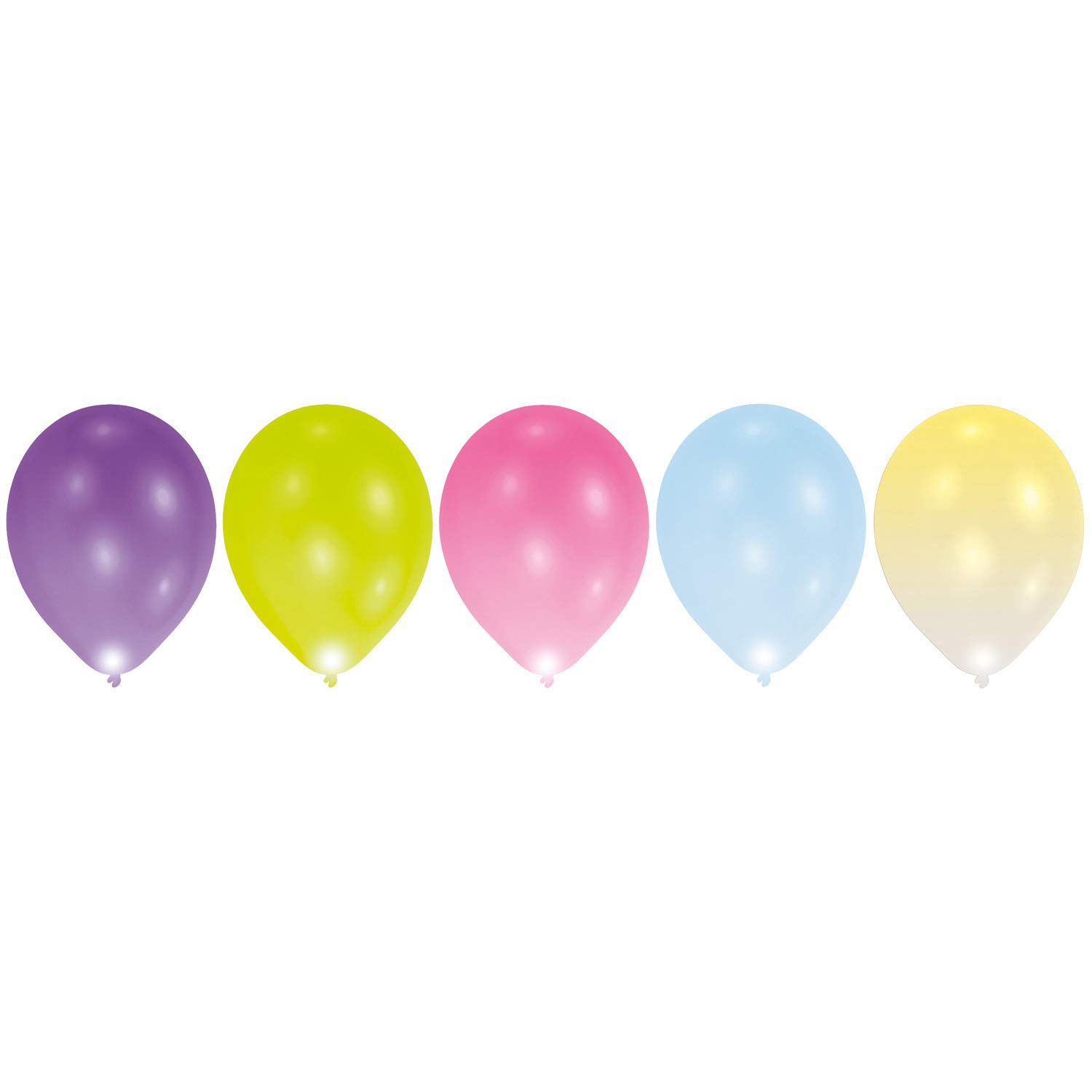 Amscan Multicoloured Assorted Led Latex Balloon Party Decorations - 5 Pcs.