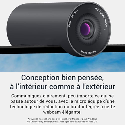 Webcam antibruit Dell WB5023 pour corriger la basse lumière - 6