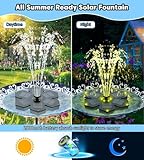 SZMP Solar Fountain 2025 Upgrade 12 LED Lights, 3.5W Snowflake Solar Powered Fountain Pump with 7 Nozzle & 4 Fixer, 2000 Battery, Solar Fountain Pump for Bird Bath, Garden, Patio, Pond, Pool, Outdoor - Image 3