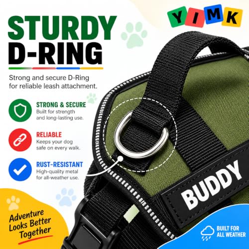 Image of Khaki Dog Vest Harness with Leash - No Pull, Reflective & Adjustable
