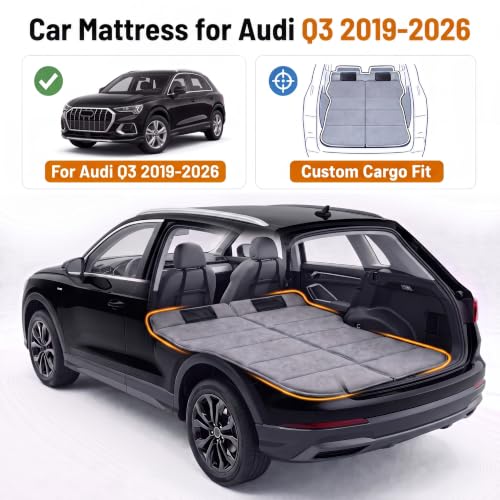 Image of Car Mattress for 2019-2026 Audi Q3, Upgraded Non-Inflatable Thickened Foam SUV Car Camping Mattress, Foldable Trunk Sleeping Pad Car Bed Mattress for Road Trips Camping Travel