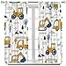 Construction Truck Curtain Cartoon Excavator Vehicle Tractor Cars for Boys Kids Machinery Navy Blue for Baby Boys Bedroom Nursery Children Drapes 2 Panels 42x63in, Style-4