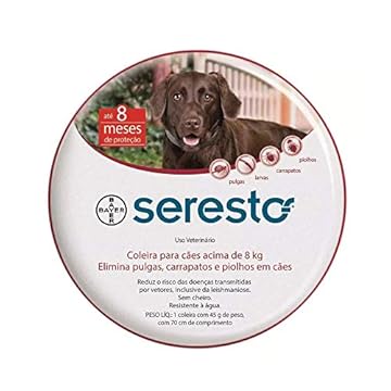 Coleira Anti Pulgas e Carrapatos Bayer Seresto para Cães e Gatos Acima de 8kg - acima de 8kg