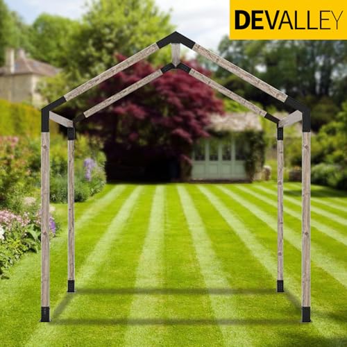 Image of 2-Way 15 Degree Angled Pergola Roof Brackets,L-Shaped Slant Post Brackets for 4 inch x 4 inch (Actual:3.5 inchx3.5 inch) Lumber,Heavy Duty DIY Wood Post Bracket for Pavilion,Porch,Deck with Screw(4pcs)