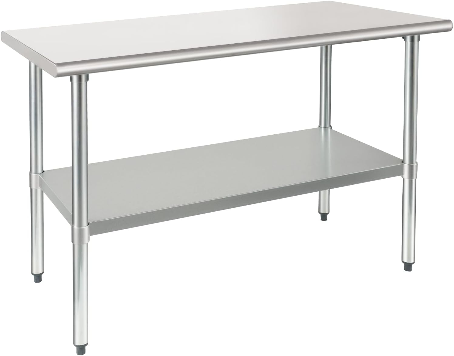 HARDURA Stainless Steel Table 24X48 Inches with Undershelf and Galvanized Legs NSF Heavy Duty Commercial Prep Work Table for Restaurant Kitchen Home and Hotel 24" x 48"