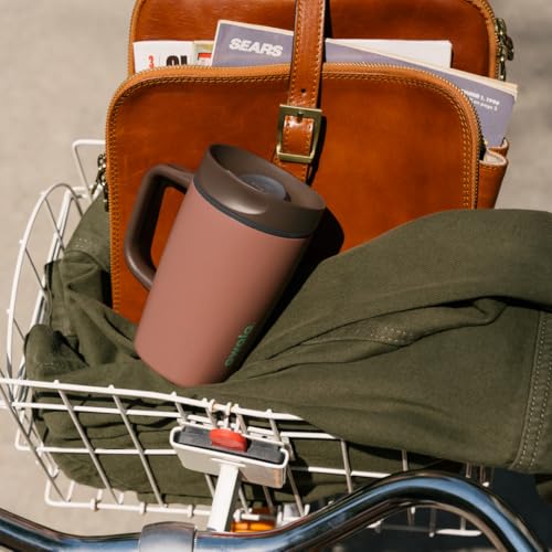 Image of Owala SmoothSip Slider Stainless Steel Insulated Travel Mug with handle, 100% Leak Proof, For Hot and Cold Drinks, Travel Friendly with Sliding Lock Lid, 12oz, BPA Free, Leak Proof, Cozy Cocoa