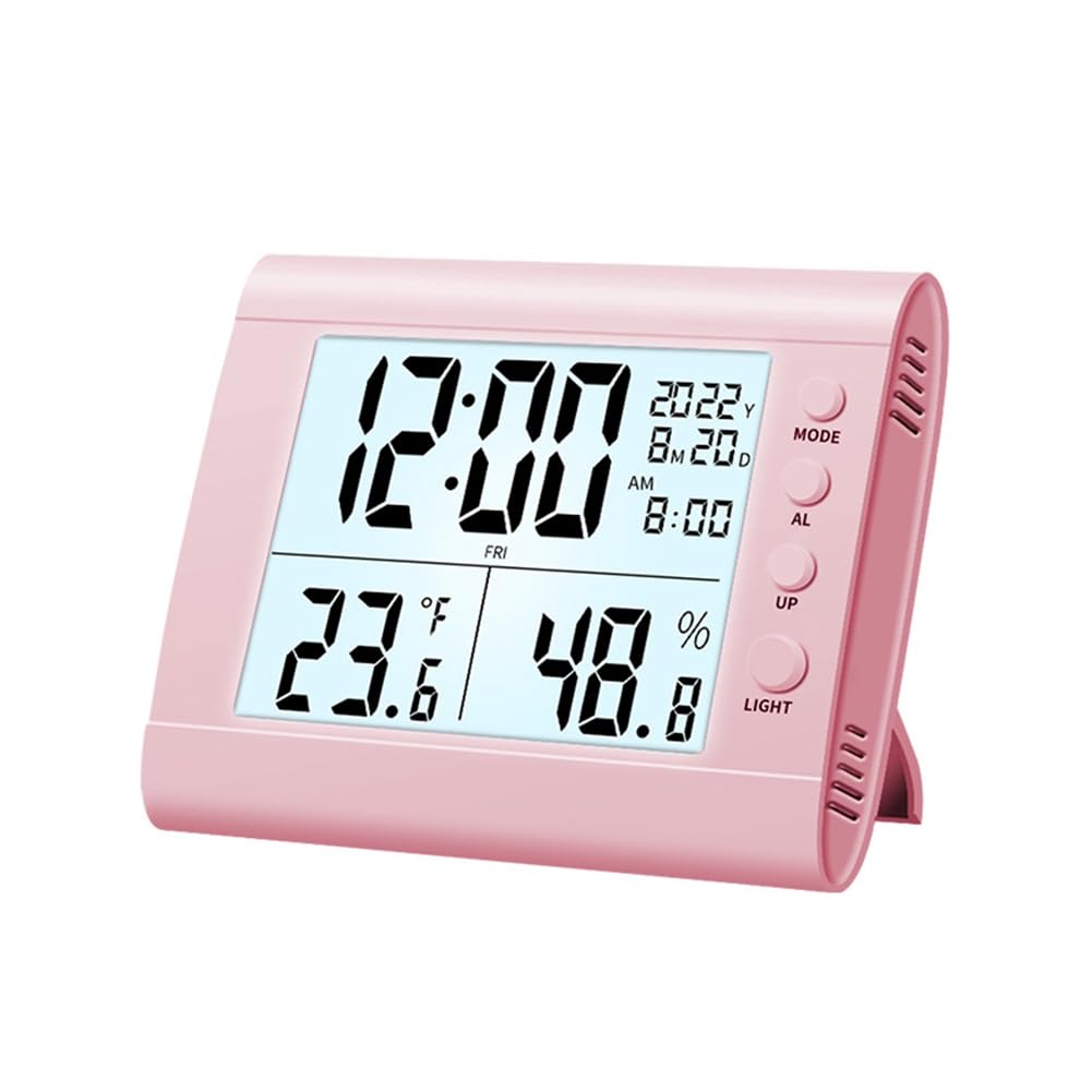 Jimenez Led Display Electronic Clock With Day And Date Stereo Digital Display Snooze Alarm Clock Indoor Temperature Desk Clock,C