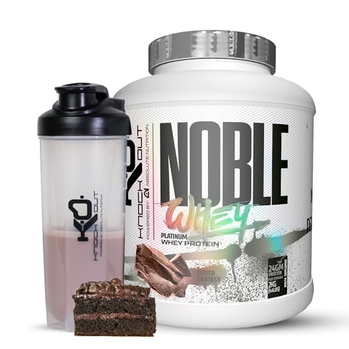 Image of ABSOLUTE NUTRITION Knockout| Noble Whey Protein|24g Protein | BCAA|Tyrosine |Arginine|Proline| Muscle building | Endurance |Digestive Enzymes |Choco Fantasy 2Kg with Free Shaker