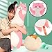 Werdast Pink Cat Long Plush Pillow Kitty Stuffed Animals Soft Sleeping Throw Pillow Doll Toy (Pink,18inches)