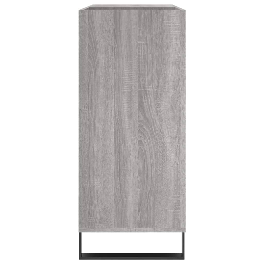 Armadio per dischi grigio Sonoma, 84,5 x 38 x 89 cm, scaffale in vinile | Elegante contenitore per LP per il soggiorno con robuste gambe in ferro e molto spazio per giradischi.