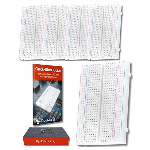 AZDelivery 5 x MB-102 Mini Breadboard da 400 Pin con 4 Barre di Alimentazione compatibile con Arduino incluso un E-Book!