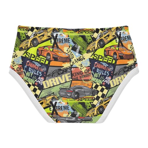 Little Girls' Soft Cotton Underwear Kids Breathable Comfort Sport Cars Panties Briefs Toddler2