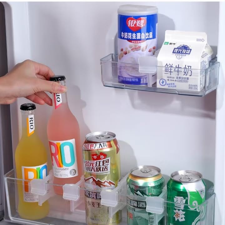 Image of Primechoice Fridge Storage Divider | Adjustable Organiser Rack for Sachets, Seasoning & Sauce Packets | Space Saving Kitchen, Desk & Bathroom Separator (Pack Of 6)