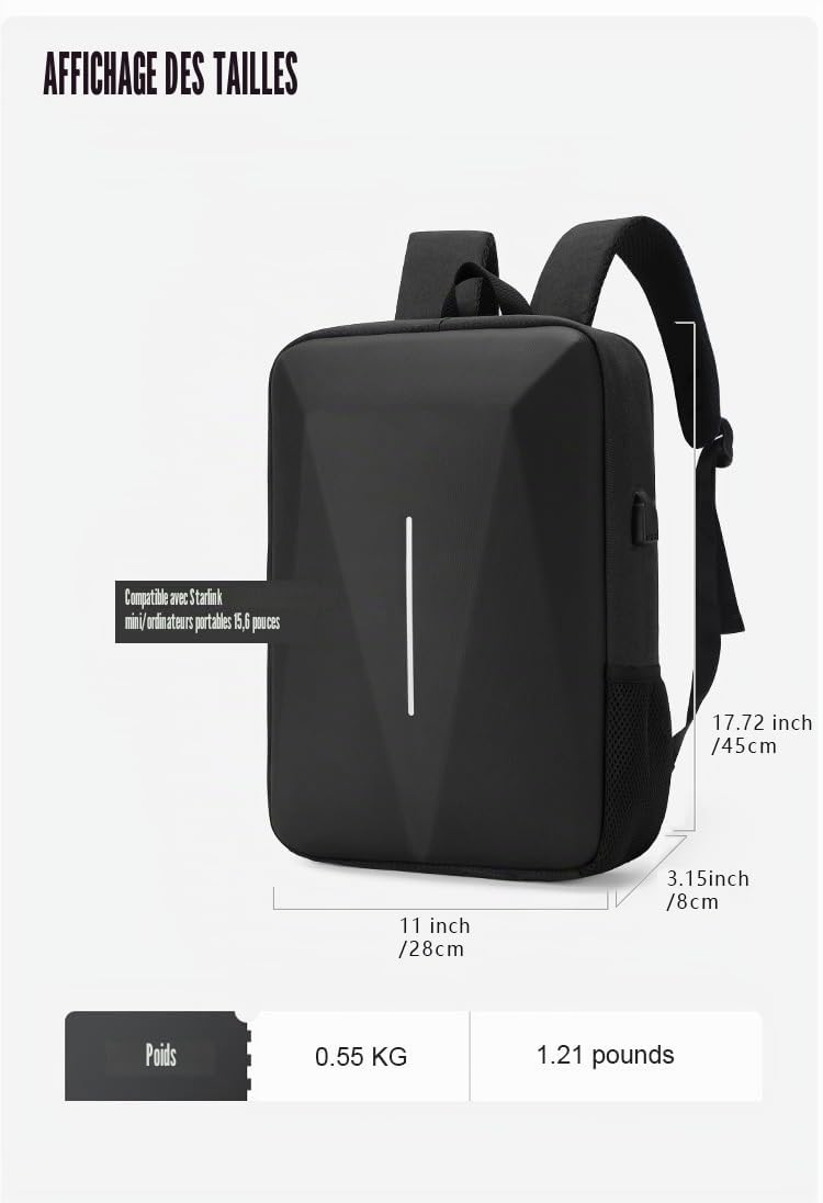 Sac pour Starlink Mini - Sac de rangement pour Starlink Dish et tous les accessoires - Antivol étanche