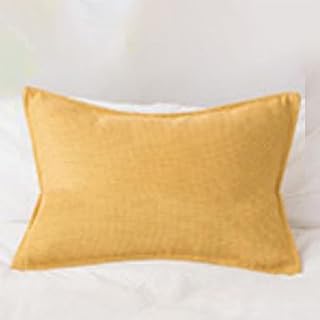 Funda de almohada de 30 x 50 cm, rectangular, con cremallera invisible, sin núcleo, para decoración de cama, color amarillo