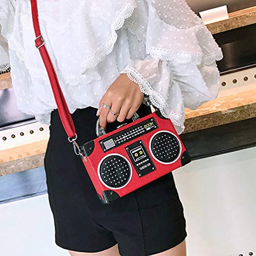 SOIMISS Mulheres Retro Rádio Forma Alça Superior Bolsa Bolsa Crossbody Bag Vintage