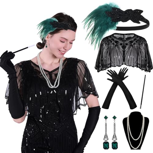 Cetarinop Great Gatsby Accessories for Women, Roaring 20s Dresses Flapper