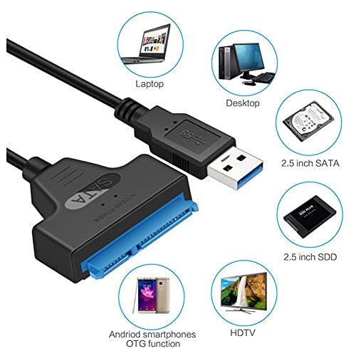 Cable adaptador USB 3.0 a SATA 3 para disco de 2.5 pulg miniatura 6