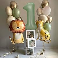 Jwssor Birthday Decorations,First Jungle Theme,Wild Birthday Safari Year Old Animal Balloons for Party