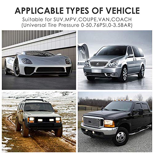 TPMS Tire Pressure Monitoring System with 4pcs External Sensors, Cigarette Lighter Plug Universal Wireless Car Alarm System LCD Display - Thumbnail 6