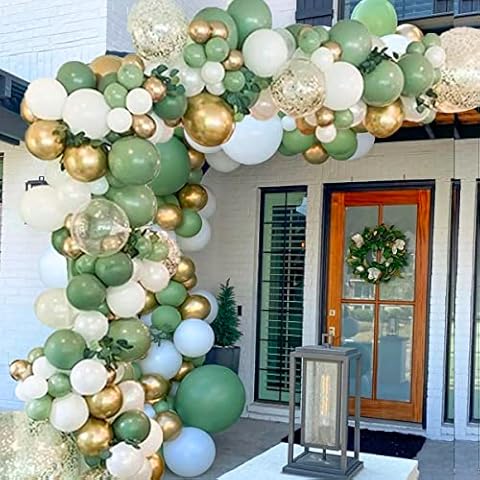 Sage Green Balloon Garland Kit Arch Oh Baby Shower Olive Matte Different Sizes Decor Happy Birthday Party Wedding Jungle Decorations Cover