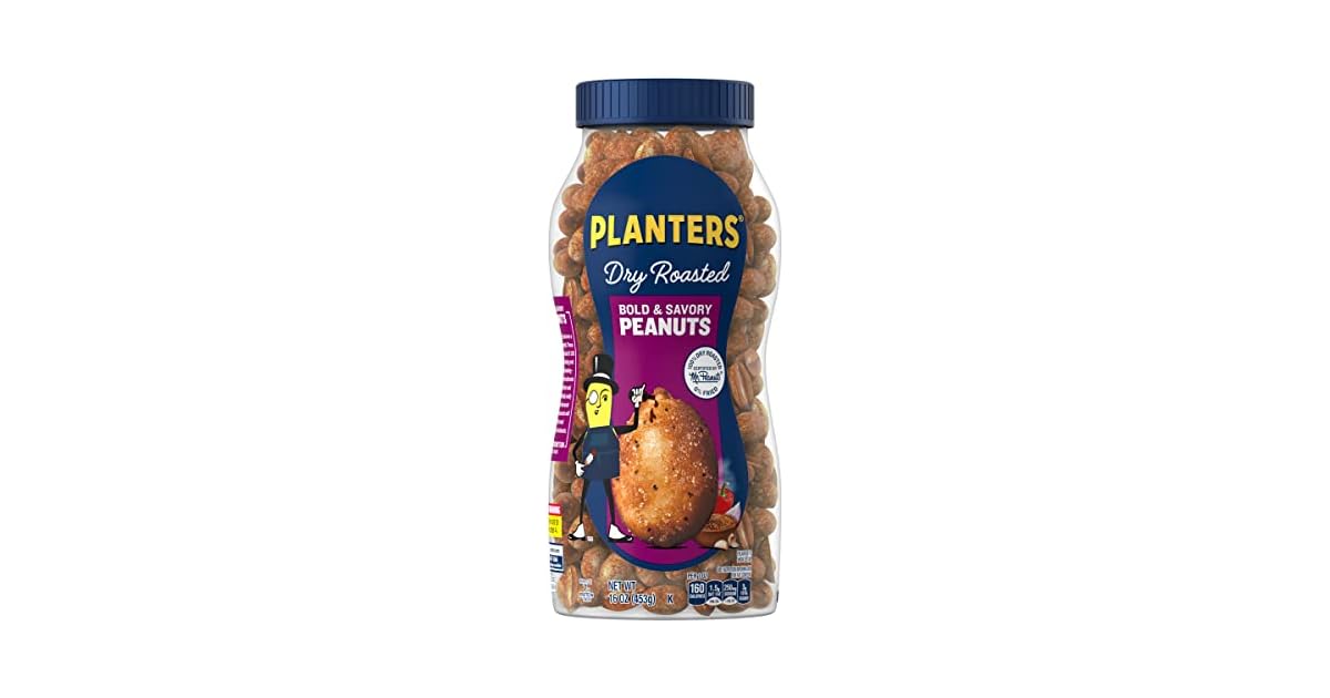 Planters Dry Roasted Bold & Savory Peanuts Party Snacks, 16 oz only 2.