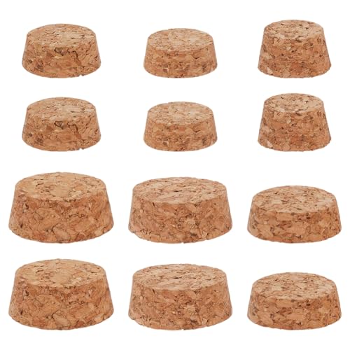 GORGECRAFT 30Pcs 6 Styles Wooden Cork Bottle Stoppers Tapered Cork Plugs Replacement Natural Soft Small Craft Wine Bottle Corks Lids for Wine Beer Bottle Glass Bottles Mason Jars 24.5 to 39mm