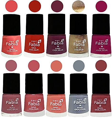 Image of ALL IN ONE (PACK OF 10), Long Lasting Glossy Nail Polish, 6 ml Each, All Vibrant Colours,01826