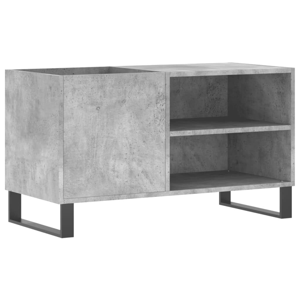 Armadio per dischi in vinile, grigio cemento, 85 x 38 x 48 cm | Spazioso mobiletto basso per il vostro soggiorno con superficie stabile per giradischi e gambe in metallo durevoli.
