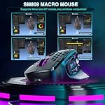 SM809 Pro Wireless MMO Gaming Mouse with 9 Side Buttons,24000 DPI,Triple Connectivity (2.4G/BT5.0/Wired) RGB MMO Mouse for Gamer,16 Programmable Macros,Up to 350H Battery Life,Black - Image 4