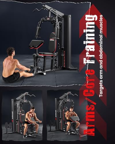 Image of Sportsroyals Home Gym, Multifunctional Gym Equipment, Workout Equipment with 150LBS Weight Stack, for Leg Press, LAT Pull Down, Chest Presses