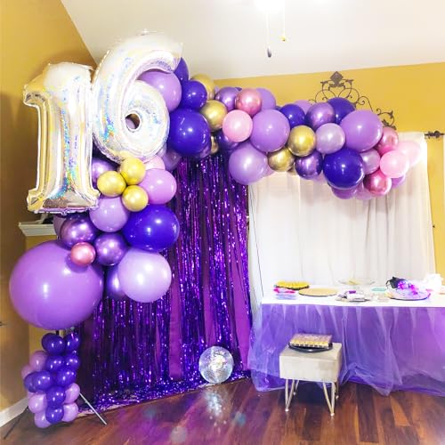 Image of Voircoloria Dark Purple Balloons, 66pack 12inch Deep Purple Latex Party Balloons for Halloween, Graduation, Wedding, Birthday, Baby Shower, Anniversary, Valentine's Day Party Decorations