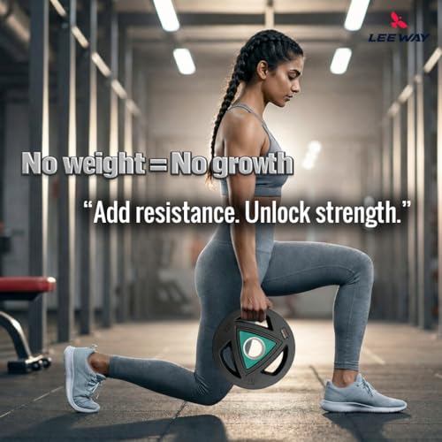 Image of LEEWAY Professional Olympic Strength Plates 100kg Set | 51mm Standard Hole Size | Odor-Free Safe Tri-Grip Design | Olympic Barbell Compatible | Durable Floor-Safe | Best Home Gym (2.5X4+5X4+7.5X4+10X4)