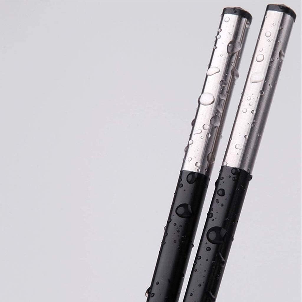 baguette coréenne baguettes japonaises Baguettes, cadeau de 10 paires de baguettes rondes japonaises et coréennes, baguettes en fibre de verre noire réutilisables