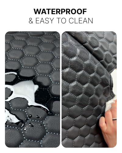 Image of Owleys Set Seat Back Organizer & Car Seat Protector Hexy Waterproof & Non-Slip Protector for Child Car Cushion for Leather and Fabric Seats (Black Set 2)