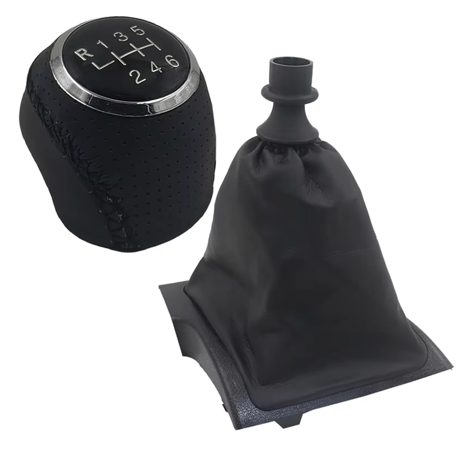 Axexnejv 6 Speed Black A Set Shift Gear Lever Knob For Fiat For Ducato 2002-2014 5/6 Speed Manual Gear Shift Knob Shifter Head Gaiter Boot Case Gear Shifter Knob Handle(6 Speed Black A Set)