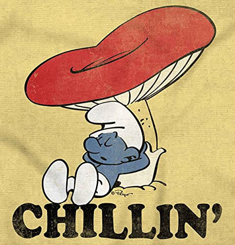 Brisco Brands Smurf Mushroom Chillin' Retro Cartoon Toddler Boy Girl T Shirt2