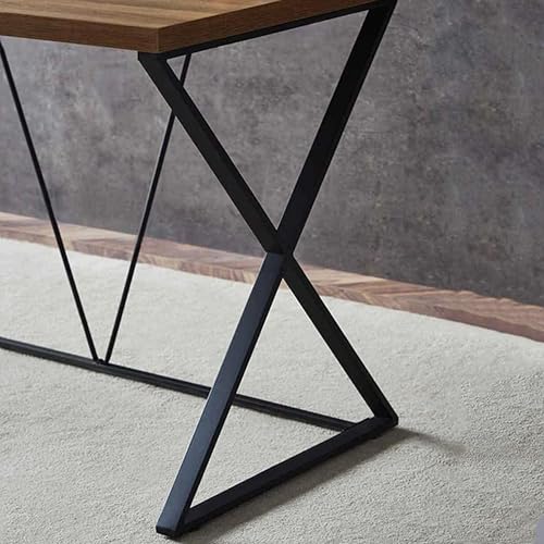 Image of Klaxon Engineered Wood Iron Study Table with Drawer, Multi-Usage Laptop Desk & Home Office (Printo-FD, DIY Installation) (FD & Black, Heli -FD)