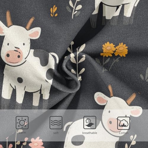 Wusikd Cows Girls' Underwear Cotton Flowers Girls Briefs Soft Toddler Underwear 2T3