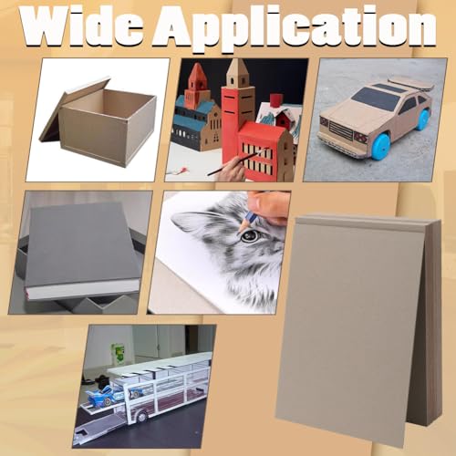 FINGERINSPIRE 24 Stück Buchkarton 80 PT 2mm Hellgrau Dicke Binderplatte Spanplatte Rechteckig Kraftpapier Spanplatten Buchbindezubehör Für Buchbindematerialien Umschlag (286x210mm)