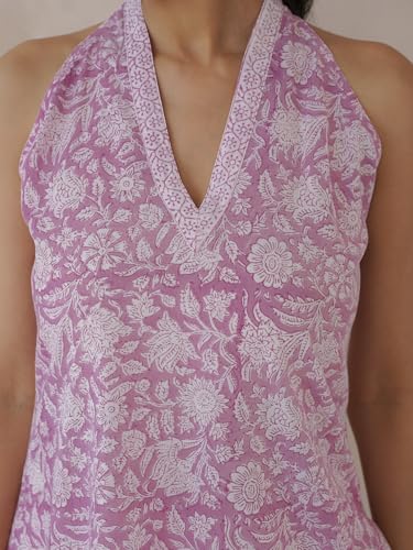 Image of GOODHAND Women Printed Cotton Kurti | Casual Long Kurta | Comfortable Ethnic Wear with Relaxed Fit