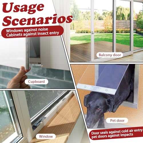 FIFIFO Tira de Vedação Autoadesiva de Pelo Puro de 50 Pés para Janelas e Portas, Vedação Contra Inte