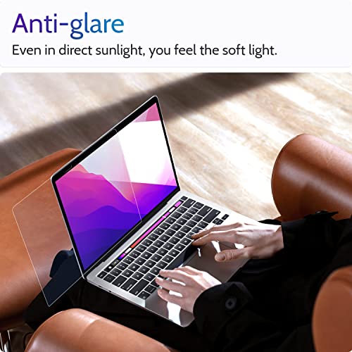 Image of Peslv 3-Pack Anti Blue Light Screen Protector for MacBook Air 13 Inch(2018-2021,M1)&MacBook Pro 13In(2016-2022,M1,M2), 13.3 inch Mac Laptop Glare Filter Uv Blocker Shield Cover Eye Protection Film
