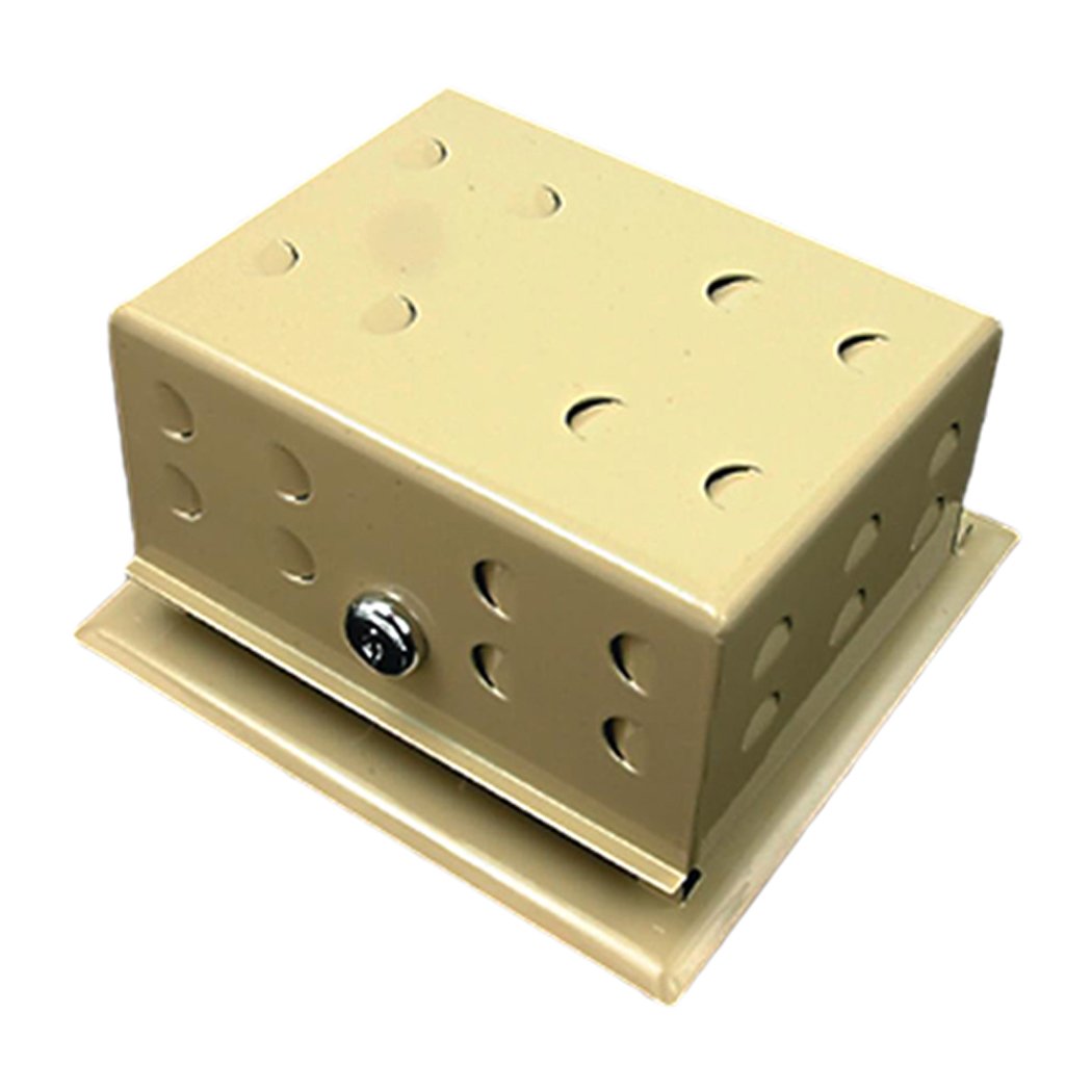 DiversiTech 585-TG8 Steel Thermostat Guard, Beige, Ring Base, 5" x 3" x 2-3/4"