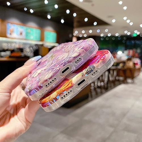 Coque Fleurs 3D iPhone 13 Pro étui silicone TPU transparent laser doux - 4
