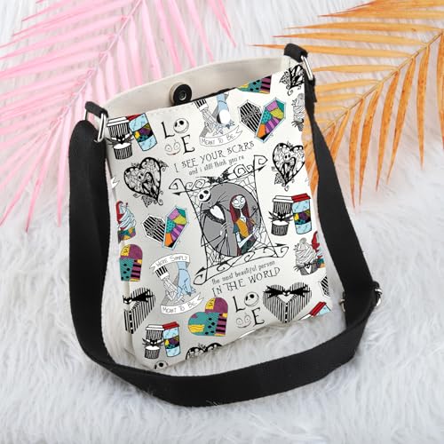 MBMSO Jack and Sally Crossbody Bag Christmas Jack Sally Couples Gifts Skellington Crossbody Purse Honeymoon Gifts for Mr Mrs4