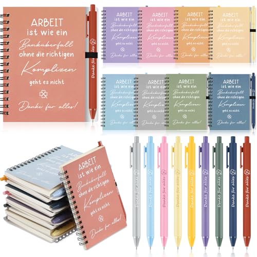 Nezyo 9 Dankeschön Geschenke für Kollegen 9 Spiralnotizbuch Arbeit Ist Wie Ein Banküberfall 9 Kugelschreiber Abschiedsgeschenk Ruhestandsgeschenk Rücktrittsgeschenk Geschenke für Teammitglieder