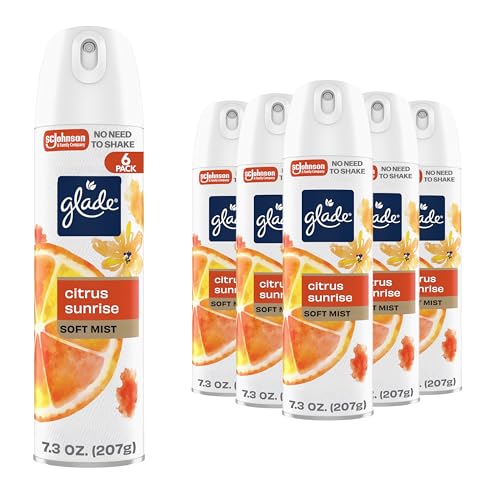 Glade Air Freshener Room Spray Citrus Sunrise Scent Odor Fighting to Deliver Long Lasting Freshness 7.3 Oz 6 Count