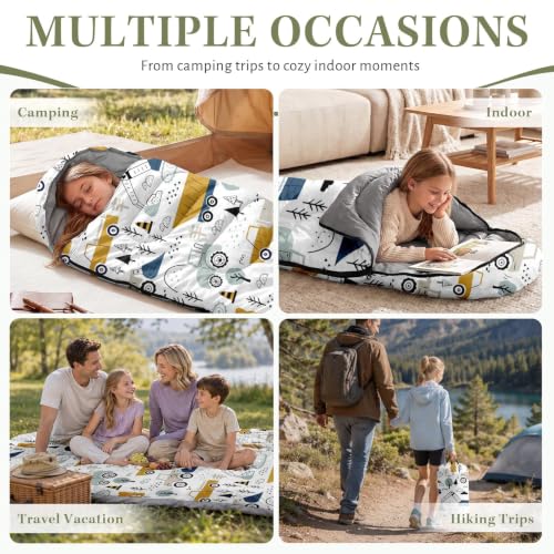 Bolsa de dormir WeCozy para niños, diseño Construction Truck, rectangular, capacidad individual, material poliéster, para 3 estaciones con temperatura entre 16 y 30 grados Celsius miniatura 6